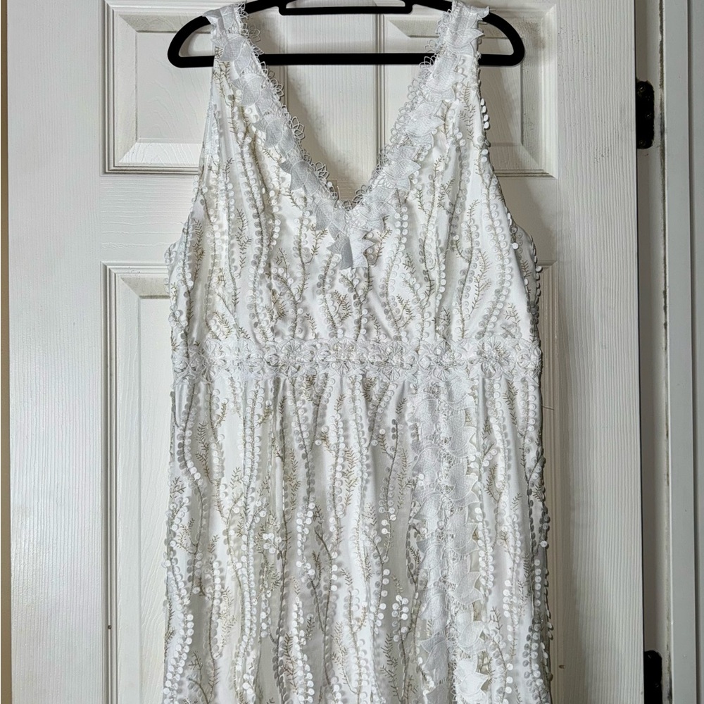 *New* Joyfolie Elegant Cream/White with Gold, Maxi Dress - Picture 7 of 10
